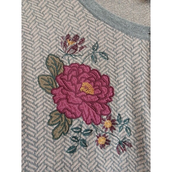 LOFT Gray Cardigan with Floral Embroidery - Picture 2 of 8